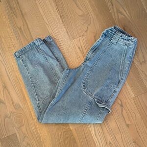 Alex Mill Phoebe Denim Utility Carpenter Pants in Vintage Blue Wash Women 2